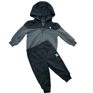 HURLEY Baby Nike Drifit Zipper Hoodie Jogger Set 12m